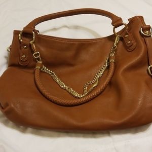 Large brown shoulder purse